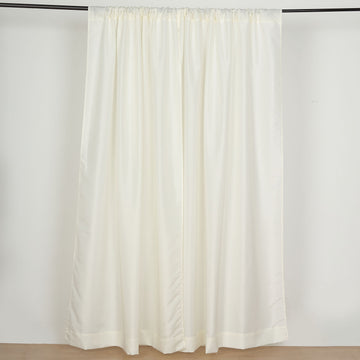 2 Pack | Ivory Polyester Drapery Panels With Rod Pockets, Photography Backdrop Curtains, 10ftx8ft - 130 GSM
