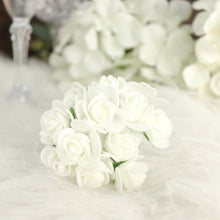48 Ivory Real Touch Foam Rose Flowers With Stem 1 Inch