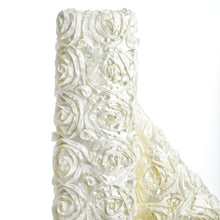 54Inchx4yd | Ivory Satin Rosette Fabric By The Bolt, DIY Craft Fabric Roll
