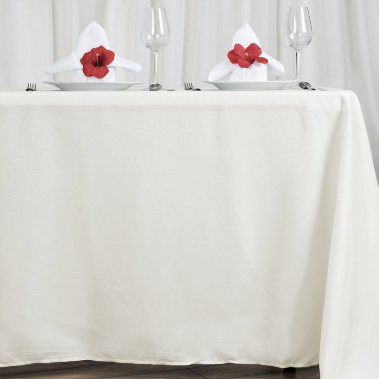 Tablecloth 72 Inch x 120 Inch In Ivory Polyester Rectangle 
