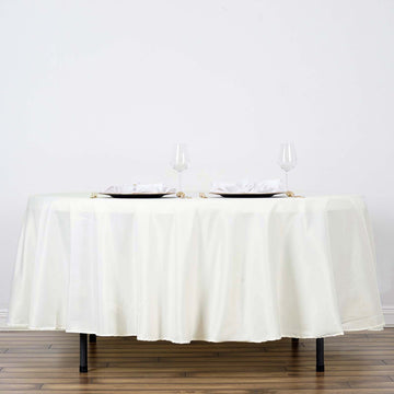 108" Ivory Seamless Polyester Round Tablecloth