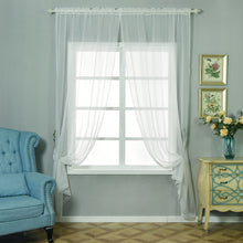 2 Pack | Ivory Sheer Organza Curtains With Rod Pocket Window Treatment Panels - 52x108inch