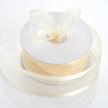 25 Yards 1.5 Inch Sheer Organza Ivory Ribbon With Satin Edge#whtbkgd 
