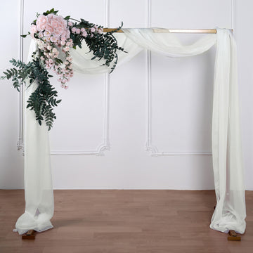18ft Ivory Sheer Organza Wedding Arch Drapery Fabric, Window Scarf Valance