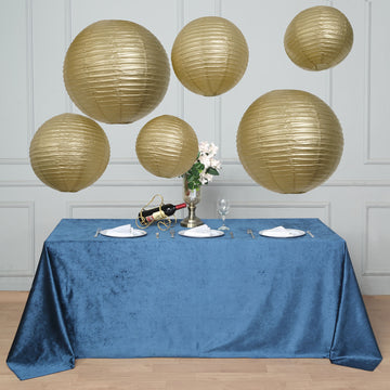 Elegant Gold Hanging Paper Lanterns for Stunning Event Decor