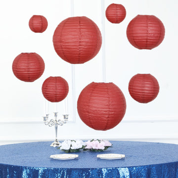 Versatile and Vibrant Burgundy Paper Lanterns for Any Occasion