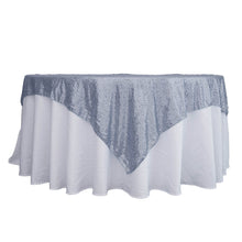Dusty Blue Square Sequin Table Overlay 60 Inch By 60 Inch Duchess