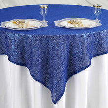 Square Table Overlay With Royal Blue Sequins 60 Inch x 60 Inch#whtbkgd