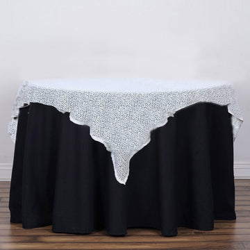Dazzle with Elegance - White Duchess Sequin Tablecloth Overlay