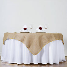 Natural Tone Burlap Table Overlay 60 Inch x 60 Inch
