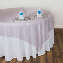60 Inch Square Sheer Organza Table Overlay In Pink