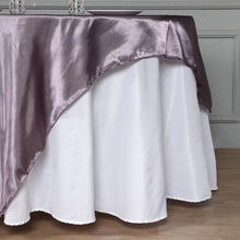 Seamless Square Satin Table Overlay 60 Inch x 60 Inch in Violet Amethyst Color 