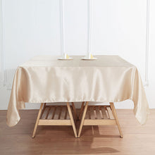 Satin Smooth 60 Inch x 60 Inch Beige Square Table Overlay