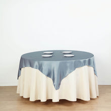 60 Inch x 60 Inch Dusty Blue Square Seamless Satin Tablecloth Overlay