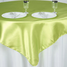 Satin Square Table Overlay In Apple Green 60 Inch x 60 Inch#whtbkgd