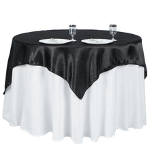 60 Inch x 60 Inch Black Satin Square Table Overlay