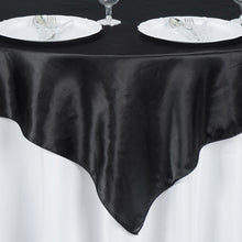 Satin Square Table Overlay In Black 60 Inch x 60 Inch#whtbkgd