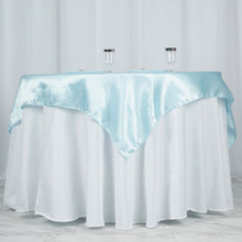 Smooth Satin Table Overlay In Light Blue 60 Inch x 60 Inch