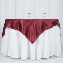 Burgundy Smooth Satin Square Table Overlay 60 Inch x 60 Inch