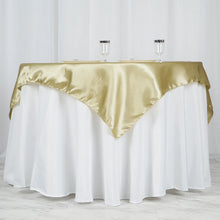 Smooth Satin Table Overlay In Champagne 60 Inch x 60 Inch