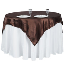 Chocolate Satin Square Table Overlay 60 Inch x 60 Inch Seamless