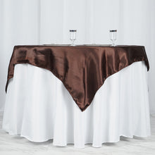 Satin Square Table Overlay In Chocolate 60 Inch x 60 Inch Seamless 