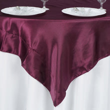Eggplant Smooth Satin Square Table Overlay 60 Inch x 60 Inch#whtbkgd