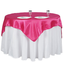 Square Fuchsia Smooth Satin Table Overlay 60 Inch x 60 Inch