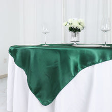 Square Satin Tablecloth Overlay in Hunter Emerald Green 60 Inch x 60 Inch