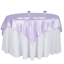 Square Lavender Smooth Satin Table Overlay 60 Inch x 60 Inch