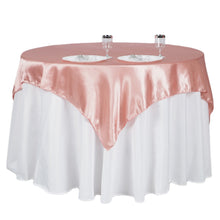 Square Dusty Rose Smooth Satin Table Overlay 60 Inch x 60 Inch