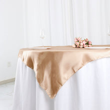 Seamless Satin Square 60 Inch X 60 Inch Table Overlay In Nude Color