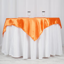 Smooth Satin Table Overlay In Orange 60 Inch x 60 Inch