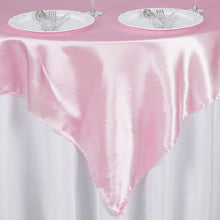 Pink Smooth Satin Square Table Overlay 60 Inch x 60 Inch#whtbkgd