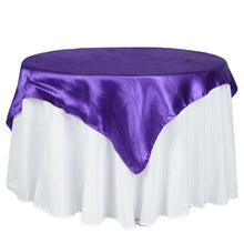 Square Purple Smooth Satin Table Overlay 60 Inch x 60 Inch
