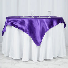 Smooth Satin Table Overlay In Purple 60 Inch x 60 Inch