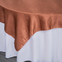 Terracotta (Rust) Square Smooth Satin Table Overlay 60inchx60inch
