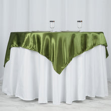 Smooth Satin Table Overlay In Olive Green 60 Inch x 60 Inch
