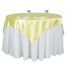 60 Inch x 60 Inch Yellow Smooth Satin Square Table Overlay