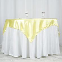 Square Yellow Smooth Satin Table Overlay 60 Inch x 60 Inch