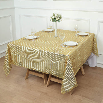 Make a Statement with the Gold Diamond Glitz Sequin Table Overlay