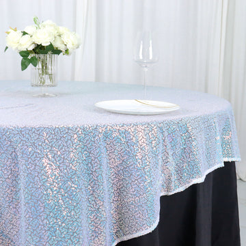 Create Unforgettable Memories with the Iridescent Blue Sequin Table Overlay