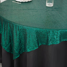 Tablecloth Overlay 72 Inch By 72 Inch Hunter Emerald Green Sequin Square Seamless