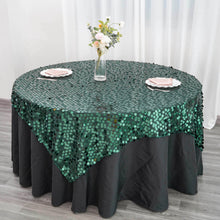 Payette Sequin Table Cover 72 Inch By 72 Inch Hunter Emerald Green