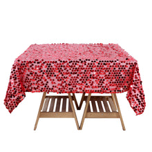 72 Inch x 72 Inch Red Square Premium Big Payette Sequin Table Overlay 