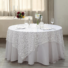 White Premium Table Overlay Big Payette Sequin Fabric 72 Inch x 72 Inch