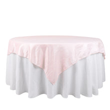 72 Inch x 72 Inch Square Table Overlay in Blush & Rose Gold Taffeta Crinkle