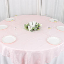 Square Table Overlay in Blush & Rose Gold Accordion Crinkle Taffeta 72 Inch x 72 Inch