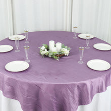 72 Inch x 72 Inch Square Violet Amethyst Crinkle Taffeta Material Table Overlay 
