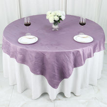 Crinkle Taffeta Accordion Violet Amethyst Square Table Overlay 72 Inch x 72 Inch 